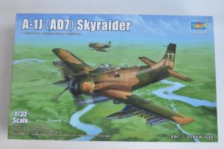 Complete and unstarted Trumpeter 02254 1/32 scale A-1J (AD7) Skyraider plastic model kit USAF/USN.