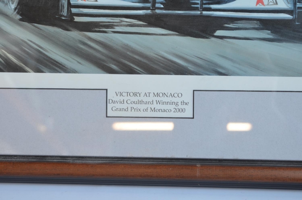 Collection of mostly David Coulthard related prints and books to include 'Victory At Monaco' - Image 3 of 12