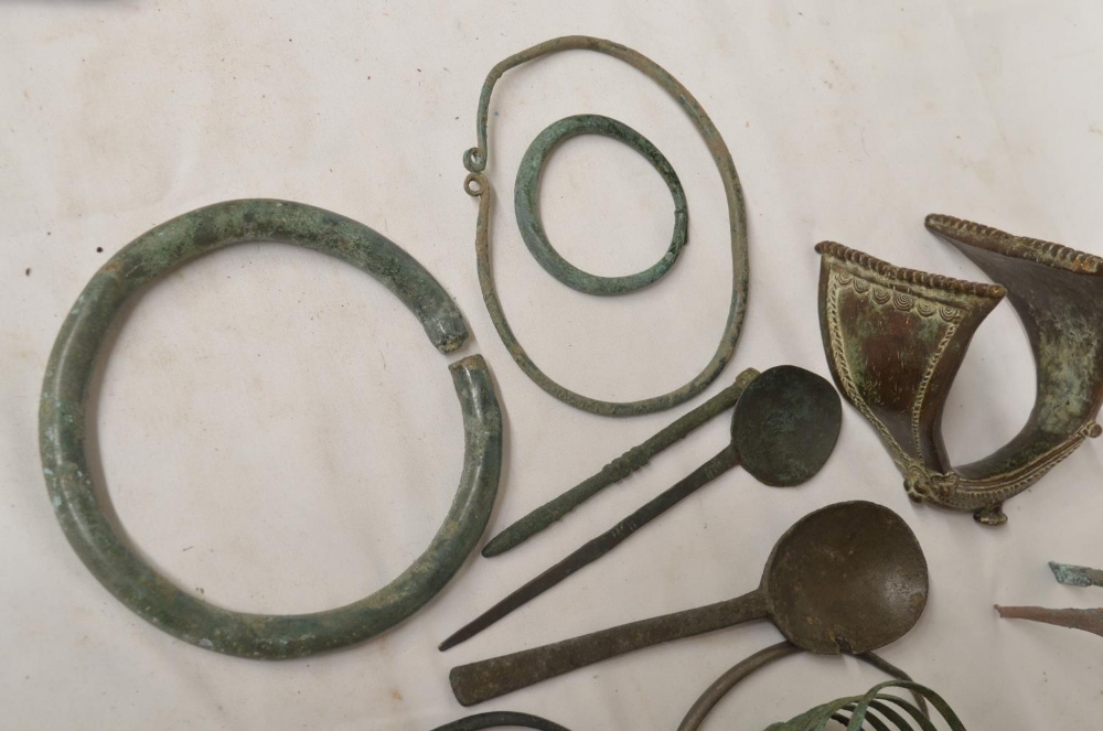 Collection of ancient bracelets and other decorative objects to include Celtic bronze neck and wrist - Image 3 of 5