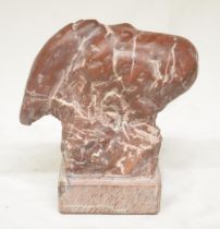 Abstract carved stone sculpture , inscribed 'J P Magnoac'. W16xH18xD9.5cm (Victor Brox collection)