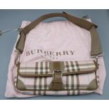 BURBERRY Nova check shoulder bag in PVC pink leather, product code yk7033B, serial number T-04-01,