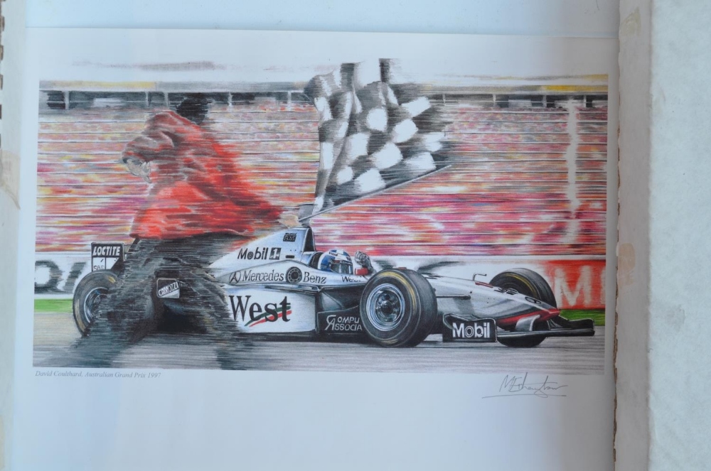 Collection of mostly David Coulthard related prints and books to include 'Victory At Monaco' - Image 8 of 12