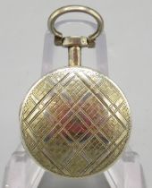 Georgian silver gilt round fob vinaigrette with gilt foliate grille by Alice & George Burrows II,