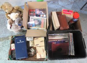 Various collectables, incl. teddy bears, vinyl records, Cliff Richard related items, two Americana