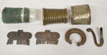 Collection of Roman era metal bracelets, bangles, combs etc (7) (Victor Brox collection)