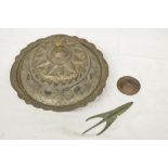 Small collection of Persian antiquities incl. a hammered metal bowl with lid (D24cm), a 9th