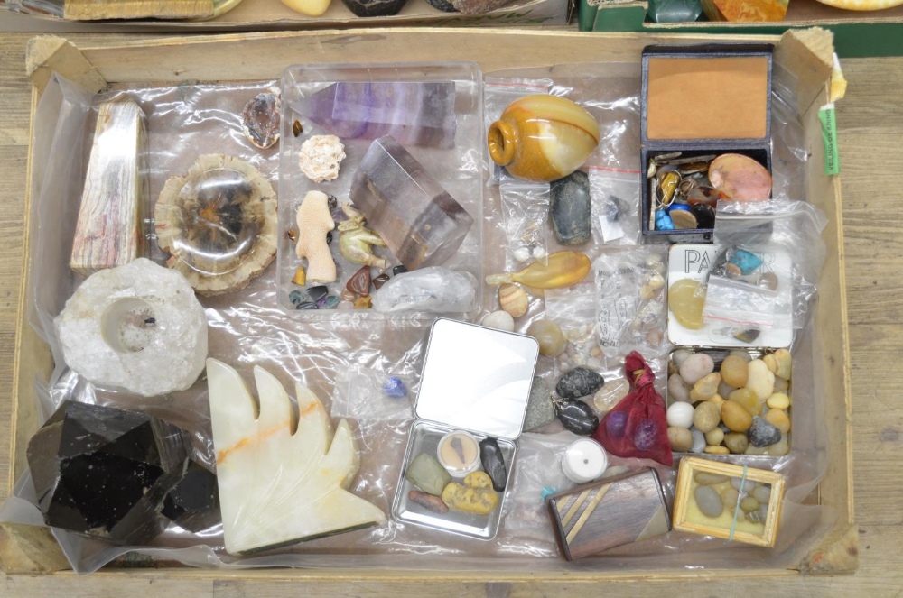 Large collection of mineral rocks included worked and shaped examples, crystal, polished pebbles and - Image 2 of 4