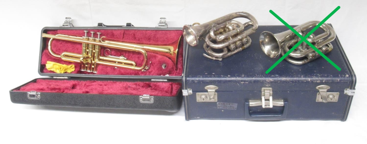 Yamaha YTR 1335 trumpet serial no.409775, lacking mouthpiece in original Yamaha case, and The Salvat