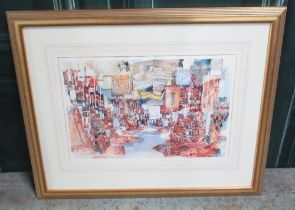 Spencer W Tart (British Contemporary); 'Carpet Suk' colour print, signed and titled in pencil,