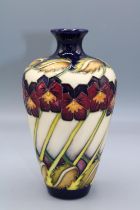 Moorcroft Pottery, Dame's Pansy pattern high shouldered vase, designed by Kerry Goodwin, H16.5cm