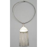 George Jensen silver broom pendant No. 142, hallmarked 925, Denmark, George Jensen, on a silver