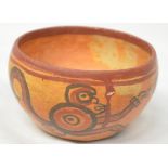 Mayan polychrome terracotta monkey bowl, Honduras-El Salvador Pre-Columbian, attractively painted