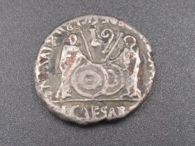 Silver Denarius Augustus, Rev. Gaius & Lucius Caesars standing facing etc. (3.2g) (Victor Brox