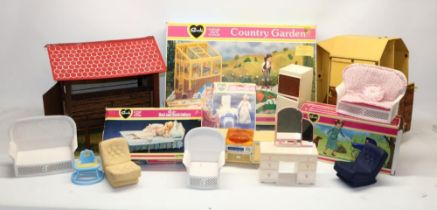 Sindy Country Garden 1981 and other 1970s-80s Sindy furniture and accessories including stables,