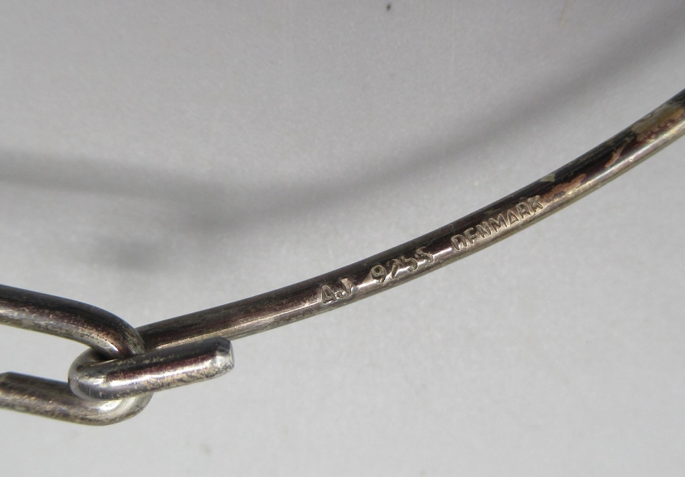 George Jensen silver broom pendant No. 142, hallmarked 925, Denmark, George Jensen, on a silver - Image 4 of 4