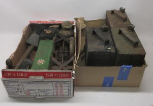 Vintage Shell, Pratts, National Benzole petrol cans; two grease guns; other vintage automobilia