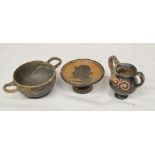 Small collection of Grecian and Mediterranean pottery, to include an attic red-figure vase with