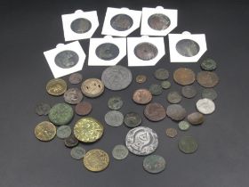 Collection of Ancient coins from Rome, Burma, Medieval period, India, etc. (approx. 45 coins) (
