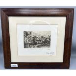 WITHDRAWN Peter Hearsey etching, framed, signed & dated 10/09/05, Sunbeam 1914 RAC TT, Isle o