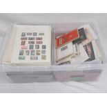 Assorted collection of stamps both loose and in stamp sheets/presentations (qty. in 1 box)