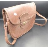 Vintage Wetherall of Bond Street leather cartridge bag. With minor age-related wear to