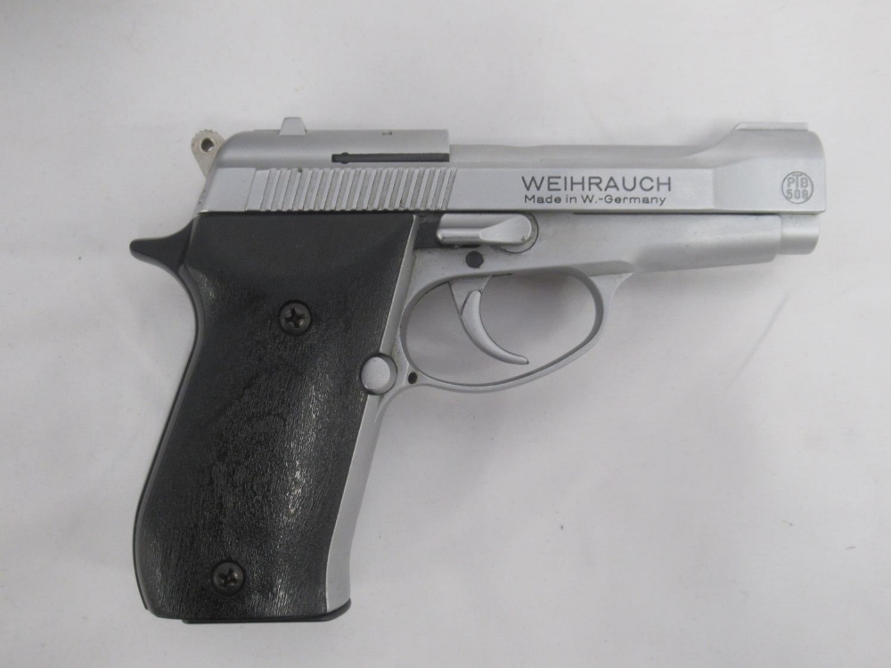 Weihrauch HW 94 S Kal.9mm blank firing pistol, with 7 rnd magazine, in metal case, with Umarex 50 - Image 7 of 10
