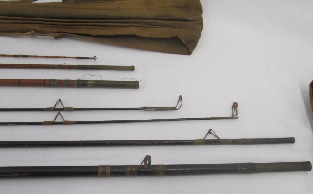 A selection of three vintage fishing rods. To include a William Rochester Pape two-section general - Image 4 of 4