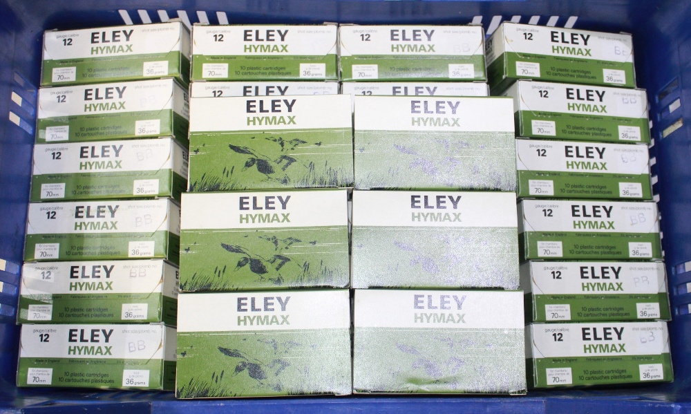 300 Eley Hymax 12bore cartridges. (All boxed and sealed) Shotgun certificate required.