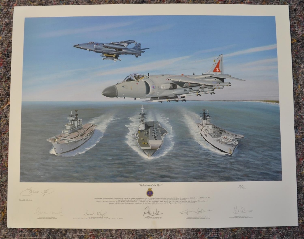 Five limited edition aviation prints, all signed in pencil by the artists, most with signatures of - Bild 3 aus 13