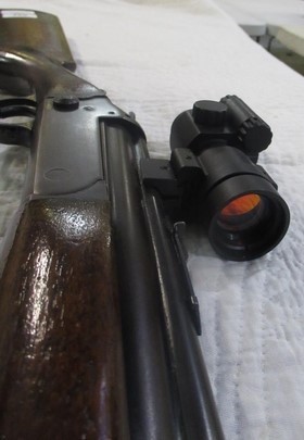 Savage .410 and .22 combination rifle, 3" chamber, hammer action with Hawk Sport Dot scope, barrel - Image 3 of 3