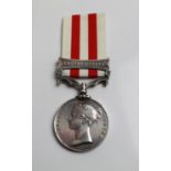 Indian Mutiny Medal with Central India clasp, name polished away.