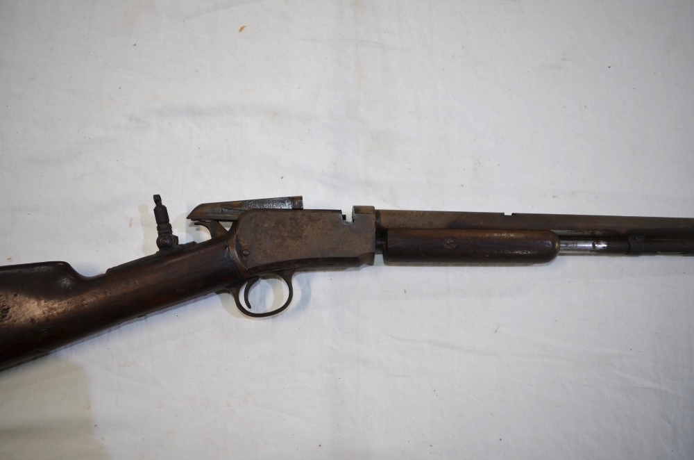 Rare Winchester .22 rim fire pump action rifle, circa 1890 with additional rear sight, overall L3ft, - Bild 3 aus 4