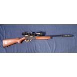 Sabatti sports .22 rifle fitted with sound moderator, 3-9x56eg scope, serial no. R47506 (section one