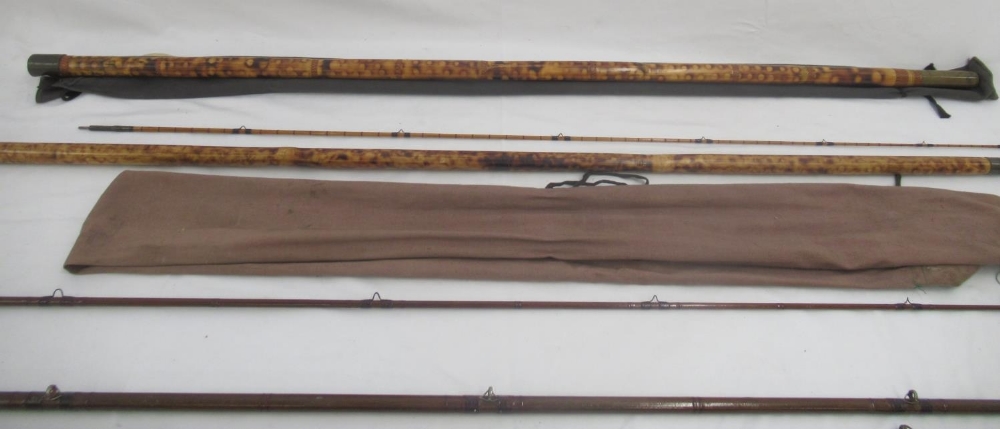 A vintage James Ogden wooden three-section Salmon rod with cork handle. In good condition and - Image 6 of 10