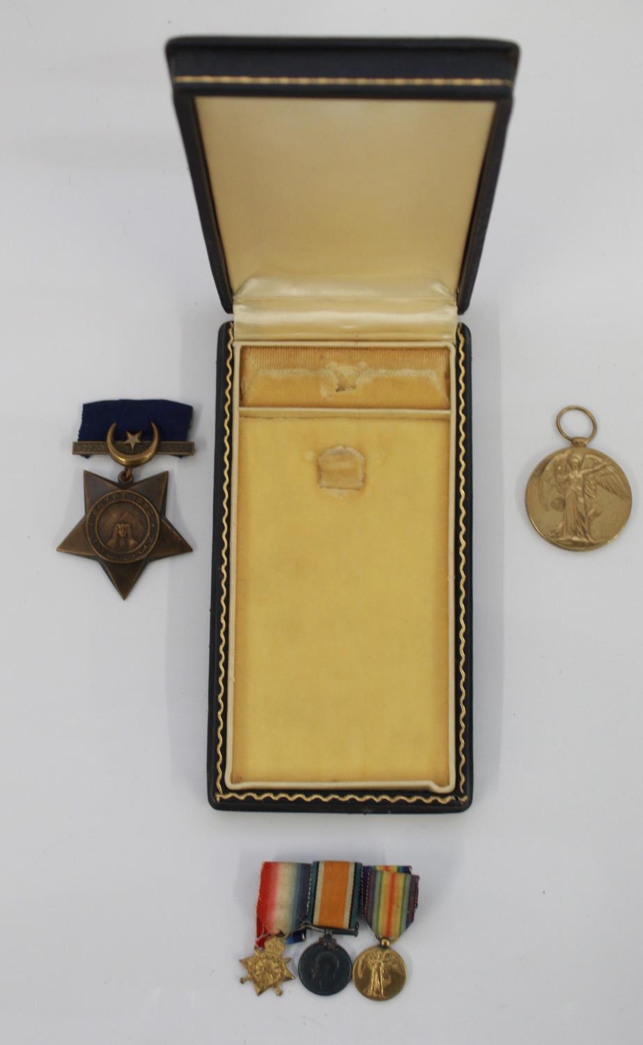 Khedive Star 1882 (Egypt). Victory Medal. To 2578 Sepoy Muzaffar Khan 1-22 Pjb IS. Miniature Victory - Image 2 of 2