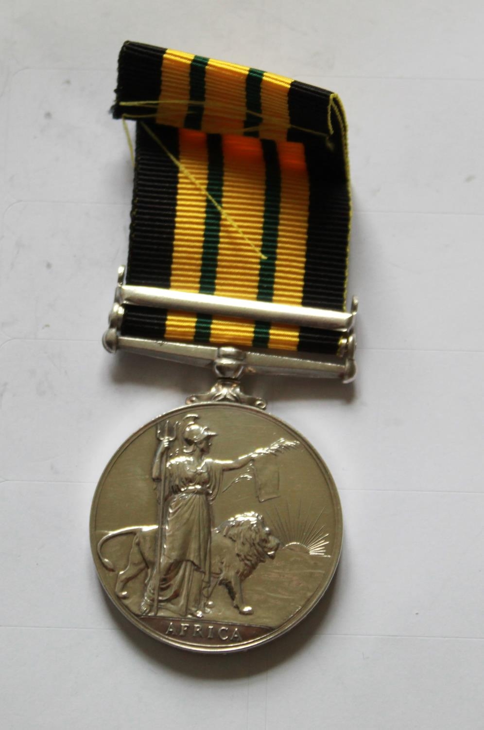 African General Service Medal with Kenya clasp. To 23068657 Pte E. Scott. Kings Own Yorkshire - Image 2 of 3