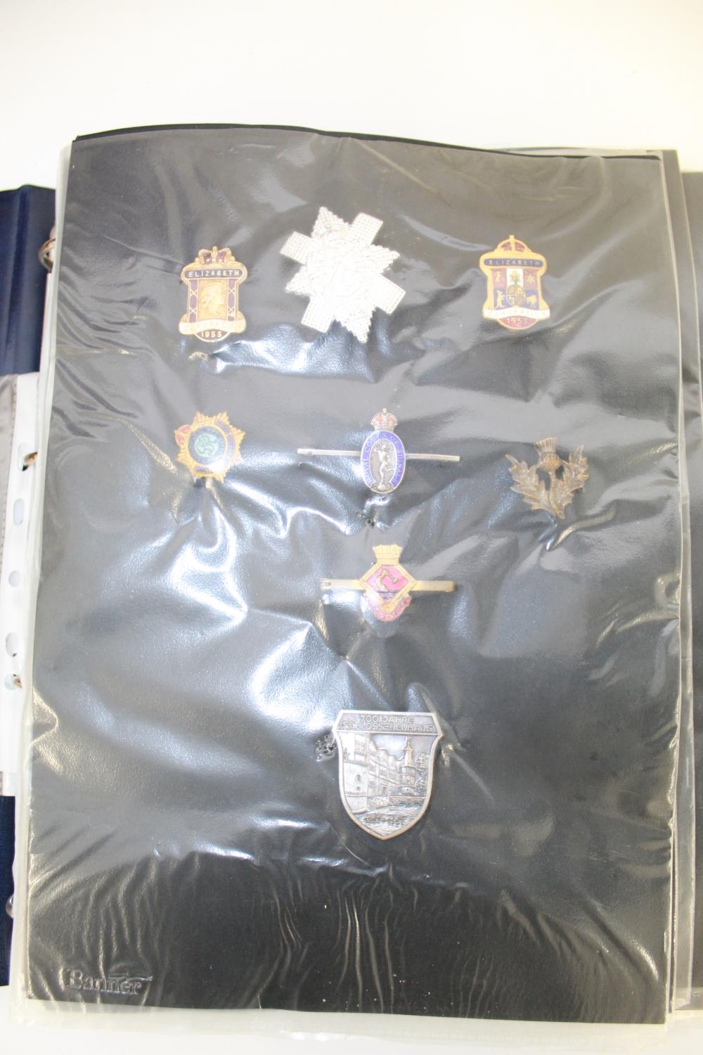 Two folders containing collection of medals and badges, incl. King's Royal Hussars, The Blues and - Image 3 of 4