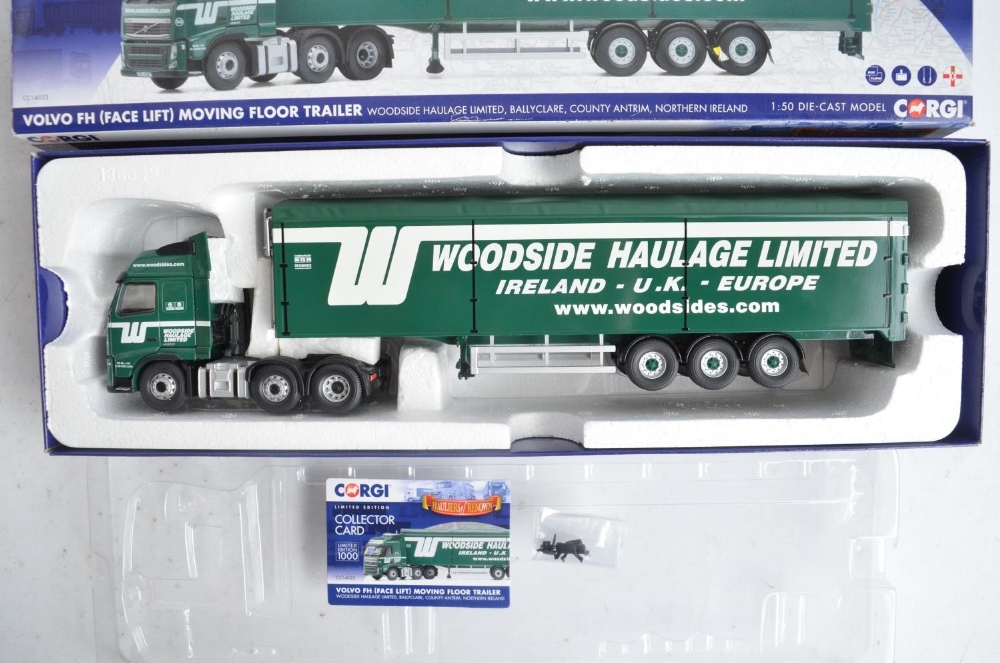 Collection of 1/50 scale diecast truck and trailer models to include Corgi CC14033 Volvo FH (face - Bild 2 aus 7