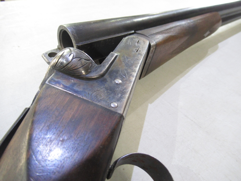 12 bore S/S Spanish shotgun. Double trigger, non ejector. 28ins barrel.15ins length of pull. Sn - Image 3 of 3