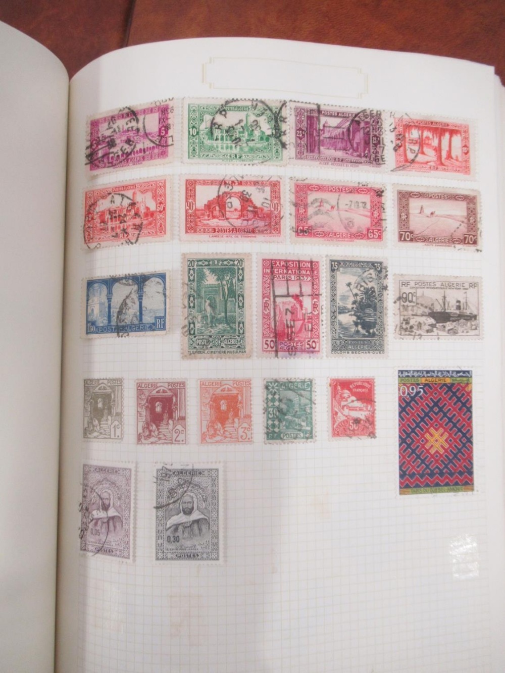 Red The Derwent Stamp Album cont. 4 used penny reds, GB & mixed International stamps, blue The - Image 7 of 11