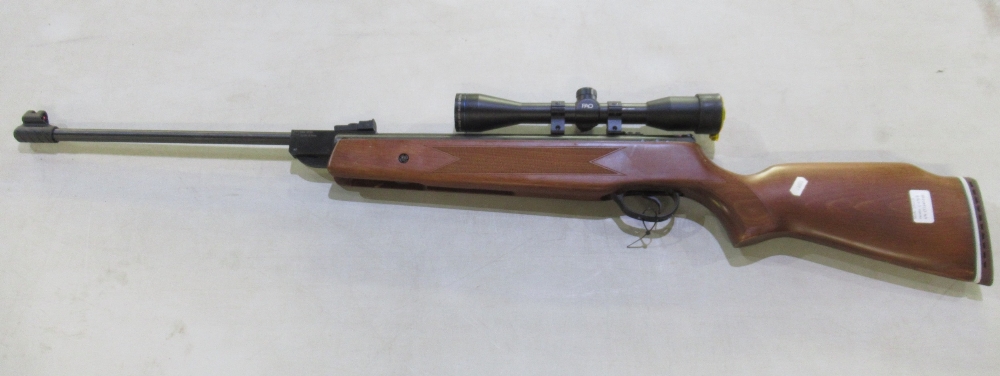 Edgar Brothers Hatsan Quattro Trigger .22 break barrel air rifle with PAO 4x40 scope, overall