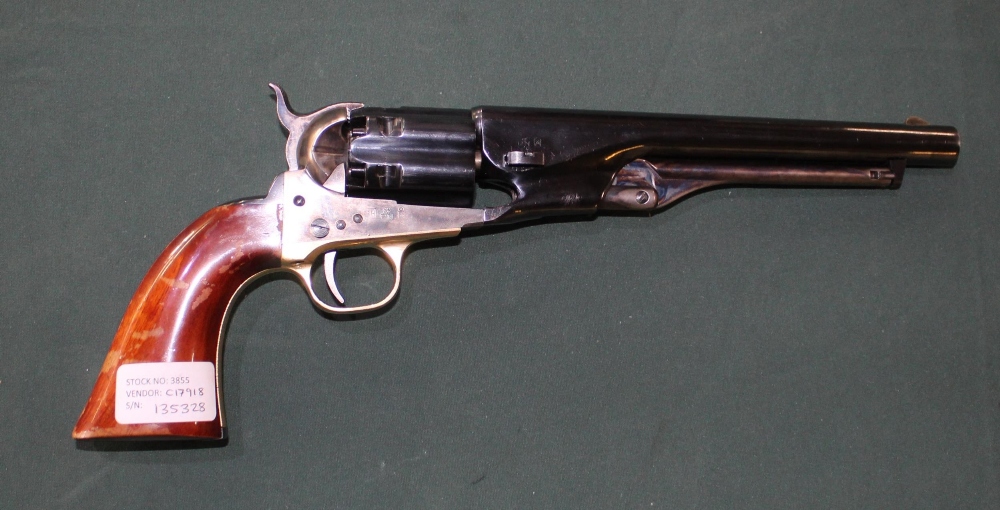 .44 Unknown make modern black powder (Navy Colt) pistol, serial number: 135328 (section 1