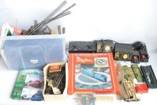 Collection of used OO gauge model railway accessories to include power controllers, track, a