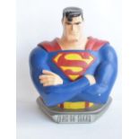 Large painted resin Superman comic bust from TM & Co, 1999 (Warner Bros store). Some paint chipping,