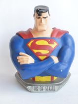Large painted resin Superman comic bust from TM & Co, 1999 (Warner Bros store). Some paint chipping,