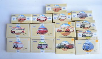 Fourteen boxed 1/50 scale limited edition diecast bus models/model sets from Corgi, all removed from