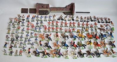 Collection of mostly medieval and 19th century British and French toy soldier models to include cast