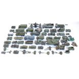 Collection of vintage Dinky diecast military vehicles to include Mighty Antar tank transporter