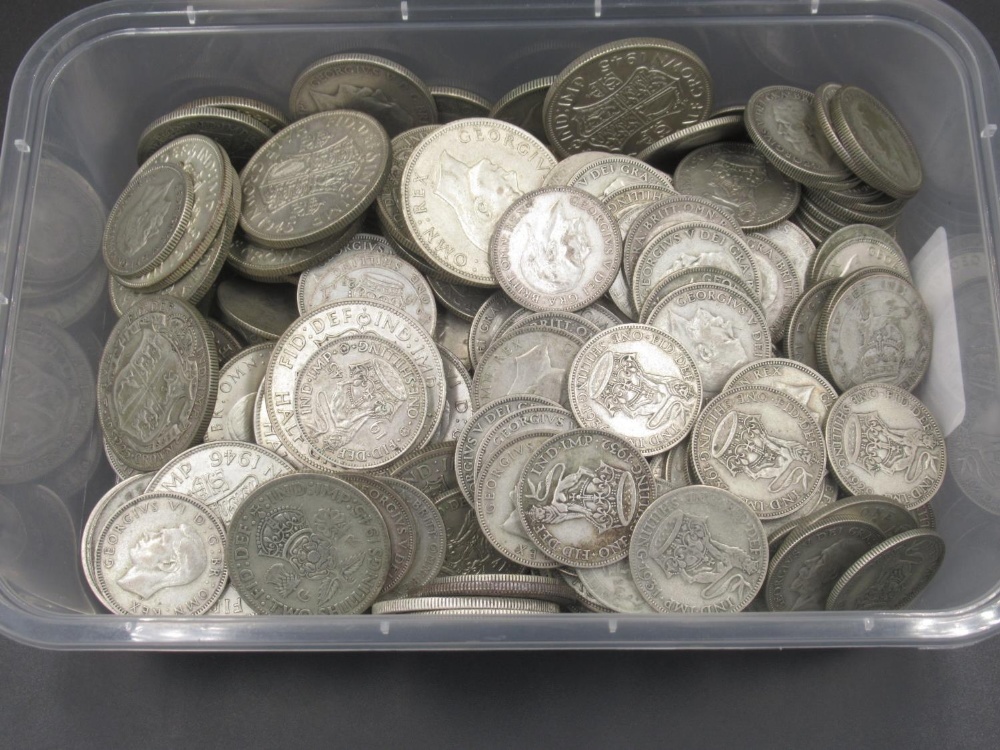 Collection of Post 1920/Pre- 1946 silver content Half-Crowns, Florins, Shillings etc. (gross 55. - Image 2 of 2