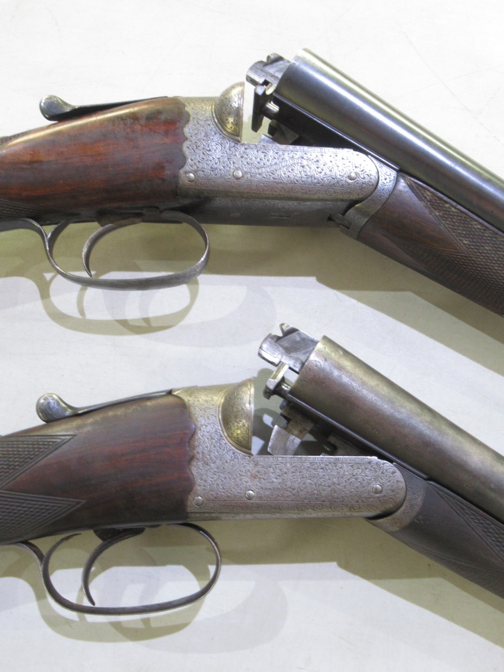 Pair of Westley Richards 12B side-by-side shotgun, single trigger, ejector, barrel length 30", - Bild 2 aus 3